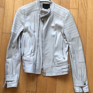 Diesel Black Gold grey leather moto